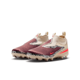 Botas de fútbol Nike Jr Phantom 6 High AC NU3 FG/MG Soccer Cleats (Burgundy Crimson/University Red)