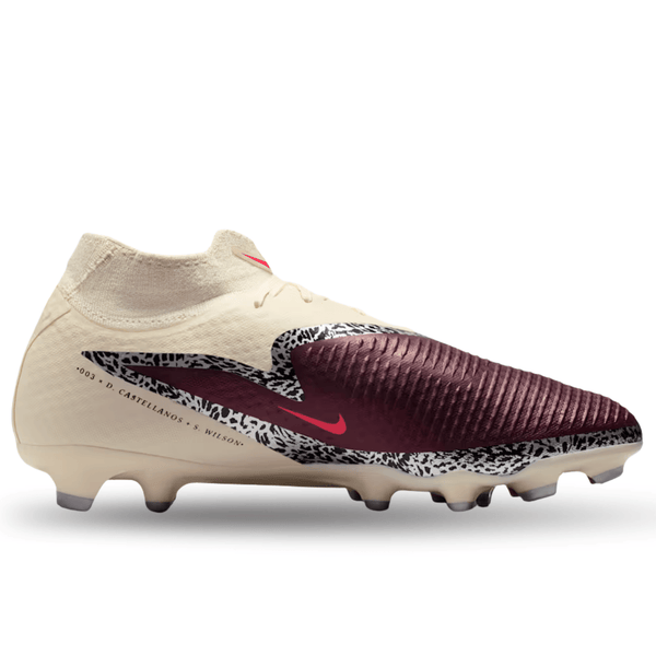 Botas de fútbol Nike Phantom 6 High Academy NU3 Firm Ground Soccer Cleats (Burgundy Crush/University Red)